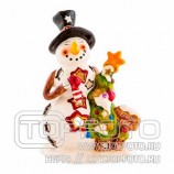 `Подсвечник"Снеговик с елкой"16см,керамика.BS-517.арт.105718`