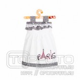 `Полотенце-платье для рукс вышивкой"Одри"вафля/х/б,100%,белая.арт.850-557`